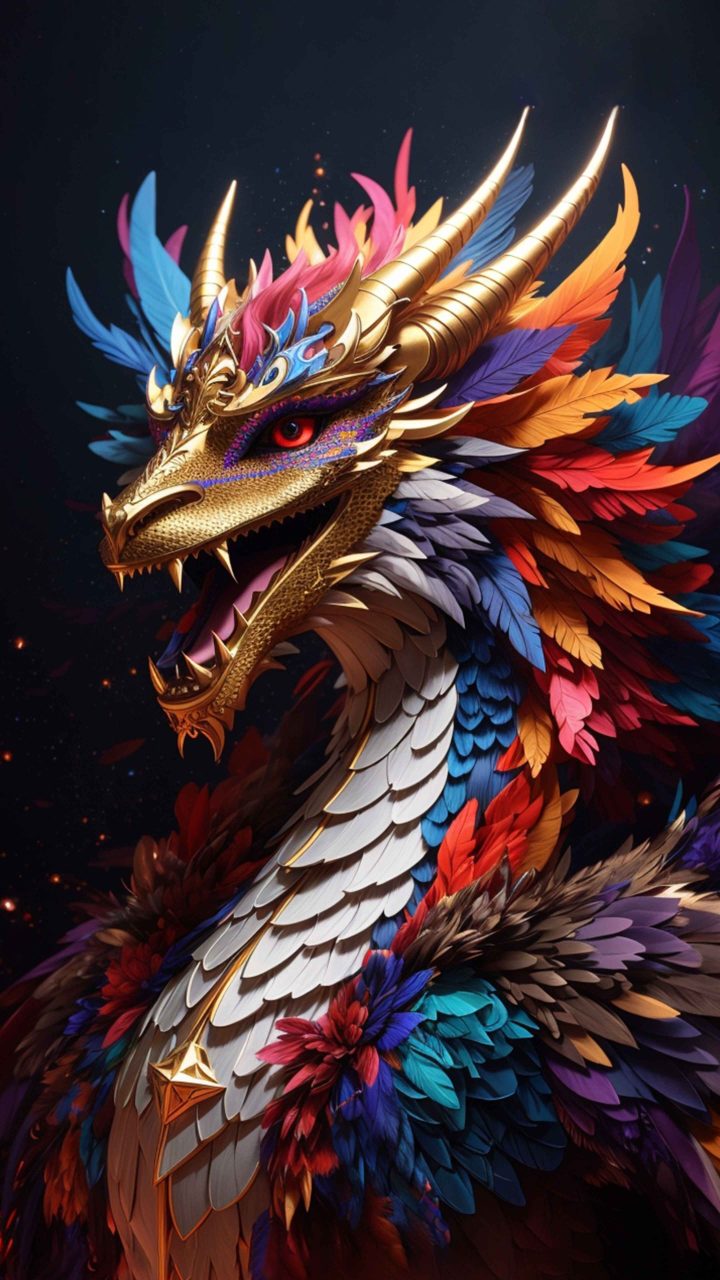 AI feathered dragon fantasy art