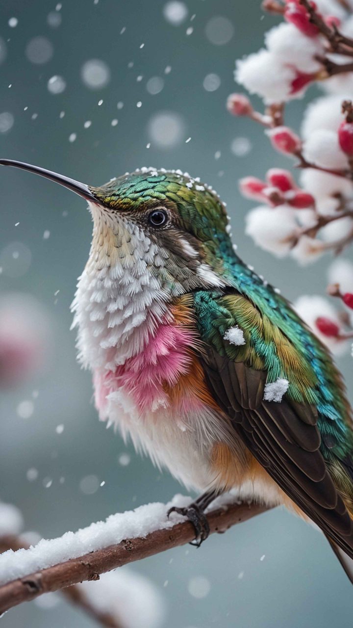 Hummingbird resting on a twig with soft lighting