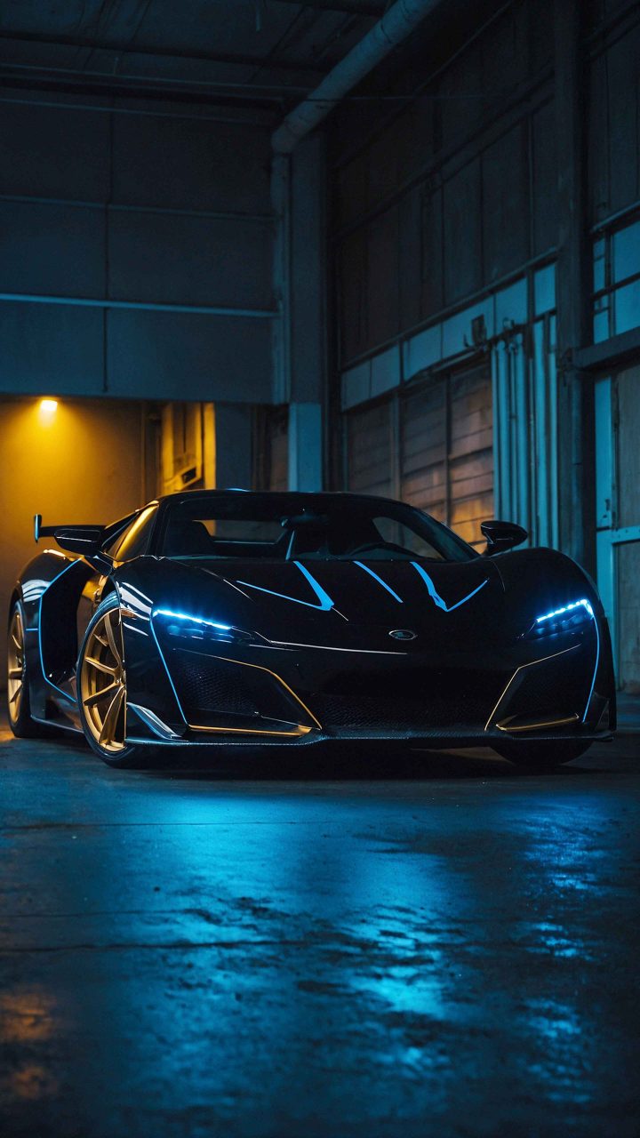 Neon supercar wallpaper in 4K resolution
